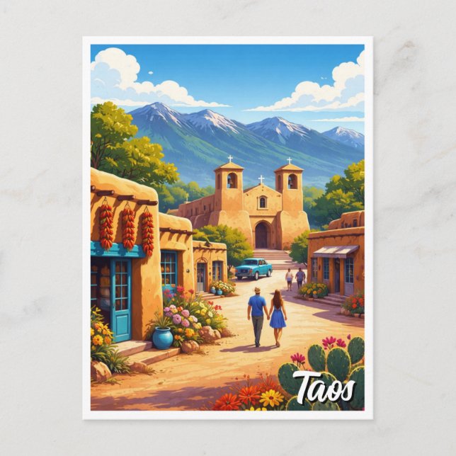 Taos Pueblo New Mexico Postcard (Front)