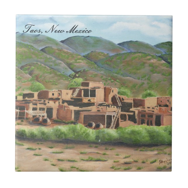 Taos Pueblo, New Mexico Tile (Front)