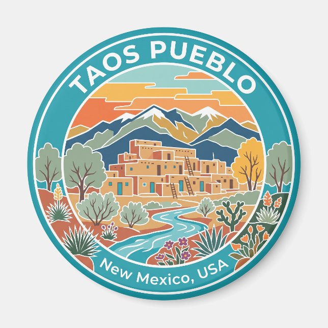 Taos Pueblo USA Magnet (Front)