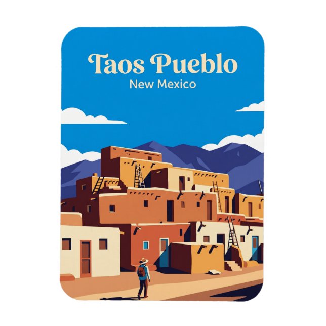 Taos Pueblo USA Magnet (Vertical)