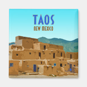 Taos Pueblos New Mexico Vintage Magnet