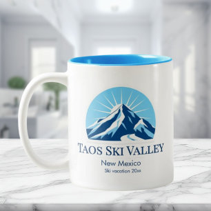Taos Ski Valley New Mexico ski resort souvenir Two-Tone Coffee Mug