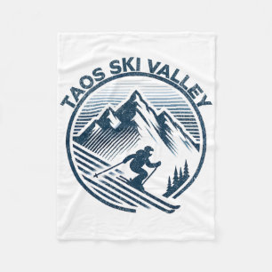 Taos Ski Valley Ski Resort Winter Skiing New Mexic Fleece Blanket