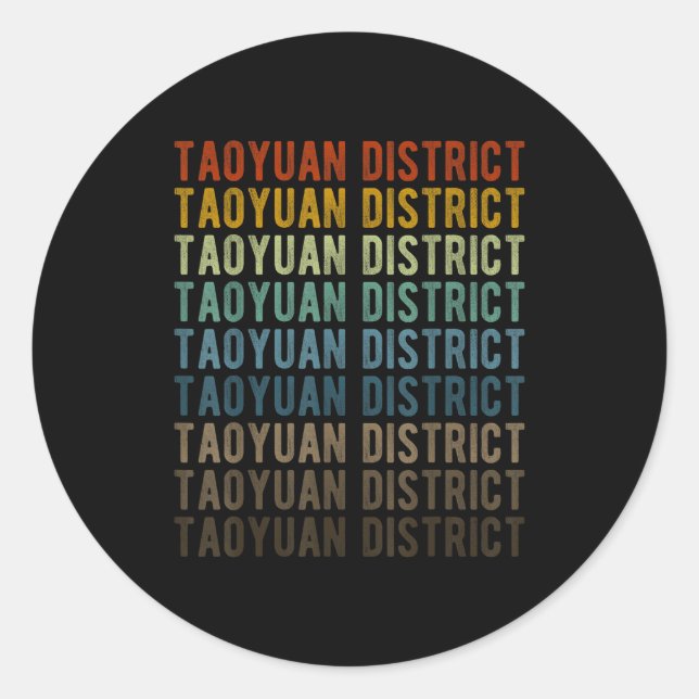 Taoyuan District City Taiwan Retro  Classic Round Sticker (Front)