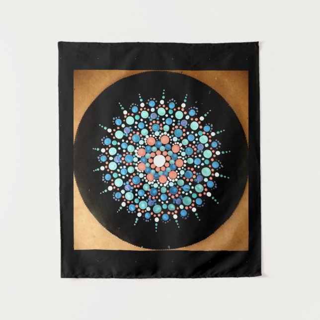 TAP 079 - Blue Shades Mandala-  Tapestry (Front)