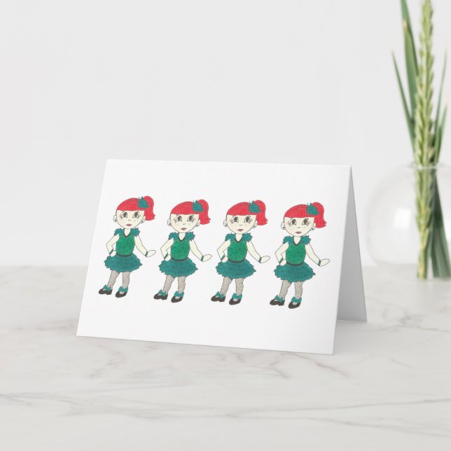 Tap Dance Class Recital Teacher Tapdancing Girl Thank You Card (Front)