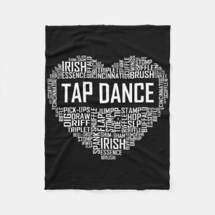 Tap Dance Heart Lover Gift Tap Dancer Gifts Dancin Fleece Blanket