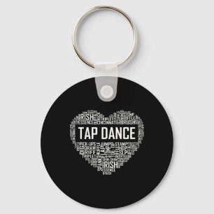 Tap Dance Heart Lover Gift Tap Dancer Gifts Dancin Key Ring