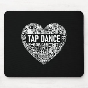Tap Dance - Heart Shaped Word Cloud Tap Dancing Mouse Mat