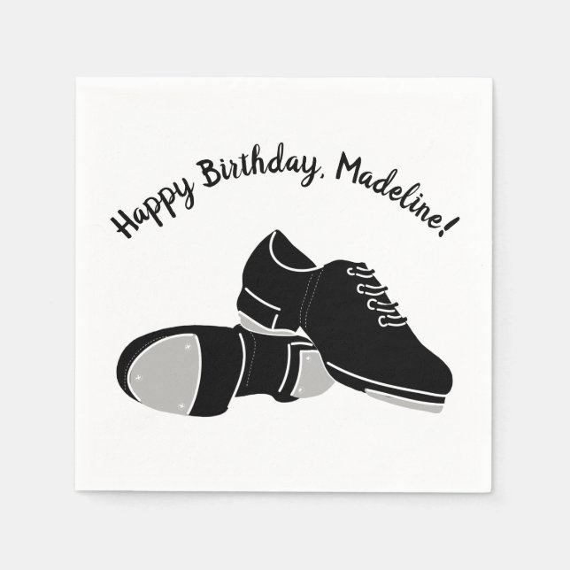 Tap Dance Shoes Tap Dancers Party Napkin (Front)