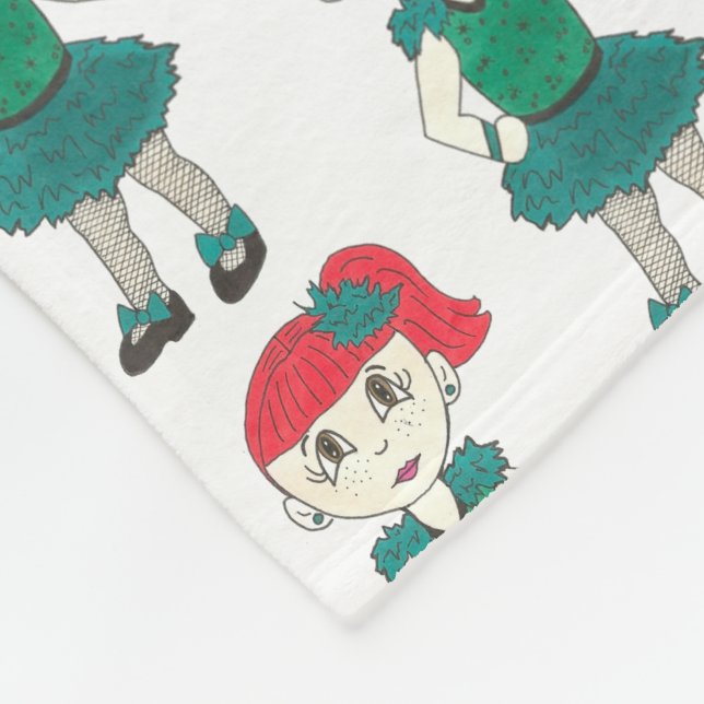 Tap Dance Teacher Redhead Girl Dancer Tapdancing Fleece Blanket (Corner)