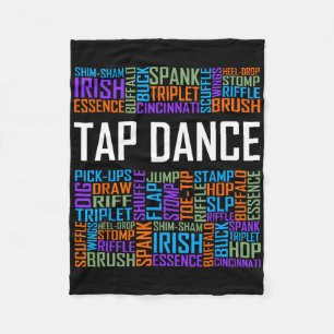 Tap Dance Words Lover Gift Tap Dancer Gifts Dancin Fleece Blanket