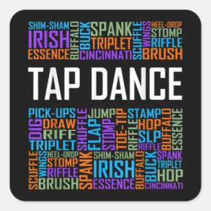Tap Dance Words Lover Tap DancerDancing Teacher Square Sticker