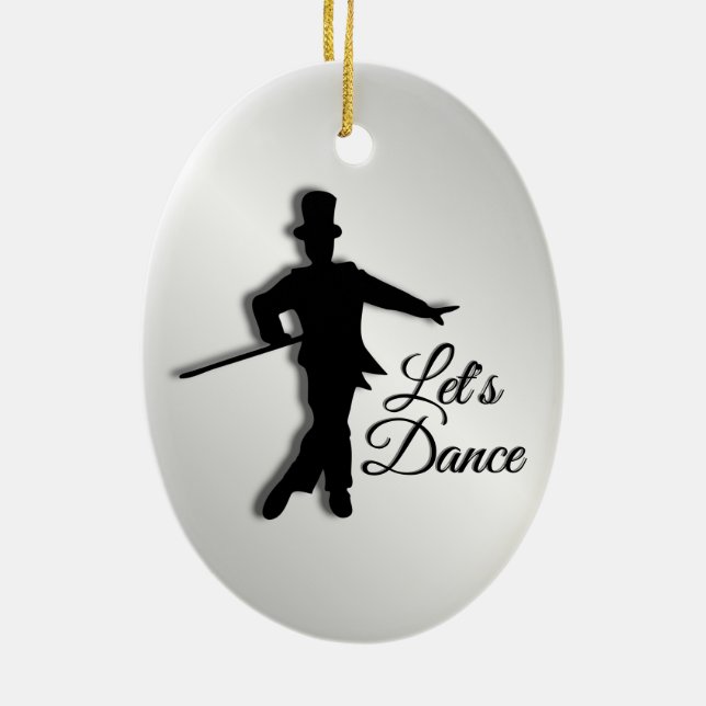 Tap Dancer Let's Dance Ceramic Tree Decoration (Back)