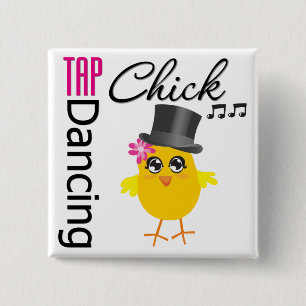 Tap Dancing Chick 2 15 Cm Square Badge