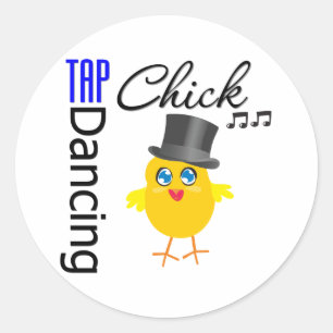 Tap Dancing Chick 3 Classic Round Sticker