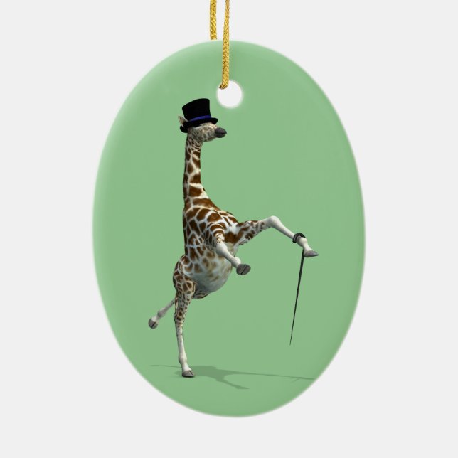 Tap Dancing Giraffe Ceramic Tree Decoration (Back)