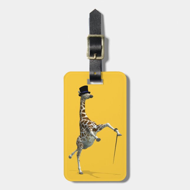 Tap Dancing Giraffe Luggage Tag (Front Vertical)