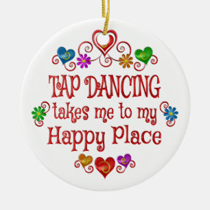 Tap Dancing Happy Place Ceramic Tree Decoration