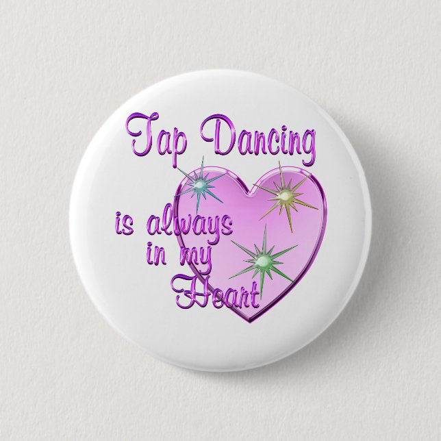 Tap Dancing Heart 6 Cm Round Badge (Front)