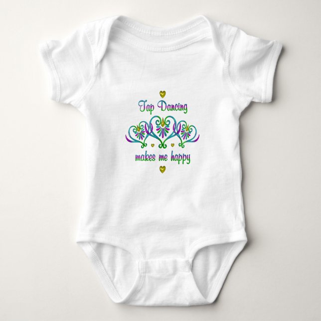 Tap Dancing Makes Me Happy Baby Bodysuit (Front)