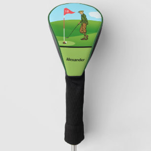 Tap in by Male Golfer on 18th Hole Golf Head Cover