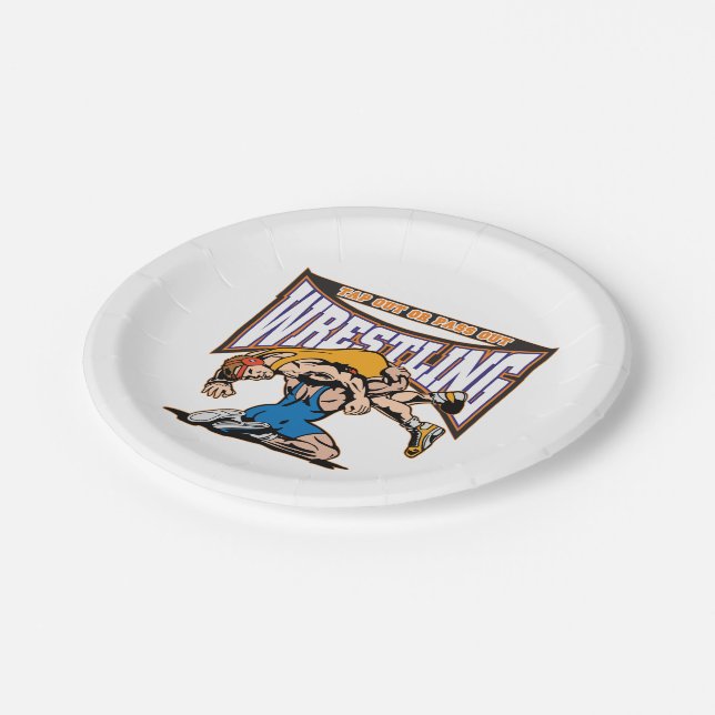 Tap Out Wrestlers Paper Plate (Angled)