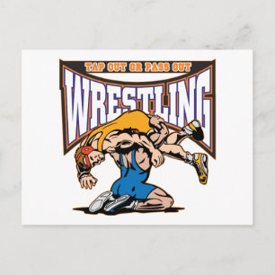 Tap Out Wrestlers Postcard