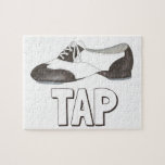 TAP Shoe Dance Teacher Dancer Tapdance Gift Jigsaw Puzzle<br><div class="desc">Features an original illustration of a black-and-white oxford style tap dance shoe. Perfect for your favorite dance teacher,  studio owner,  or tapper! Don't see what you're looking for? Need help with customization? Click "rebeccaheartsny" (upper right corner) then "contact this designer" to have something created just for you!</div>