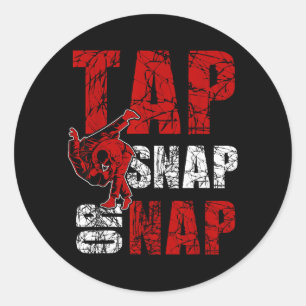 Tap Snap Or Nap Funny Brazilian Jiu Jitsu Karate Classic Round Sticker