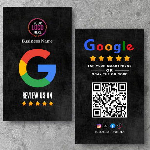 Tap to Review Google Review QR Code Google Ratings Business Card