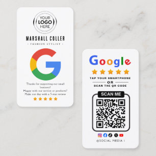 Tap to Review Google Review QR Code Google Ratings Business Card
