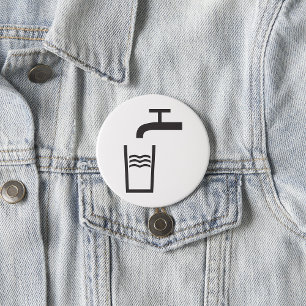 Tap Water Symbol 7.5 Cm Round Badge