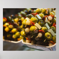 Tapas made with stuffed olives