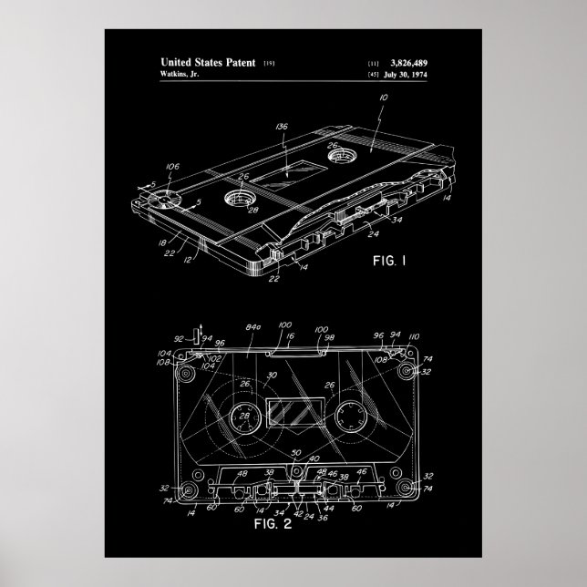 Tape Cassette Patent Poster (Front)