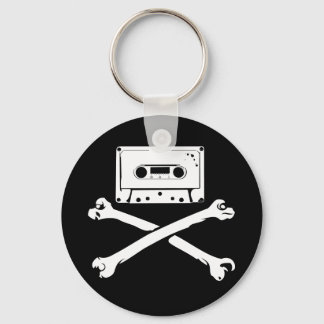 Tape & Crossbones Music Pirate Piracy Home Taping Key Ring