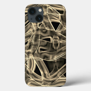 Tape-like curves, khaki or beige lines in relief iPhone 13 case