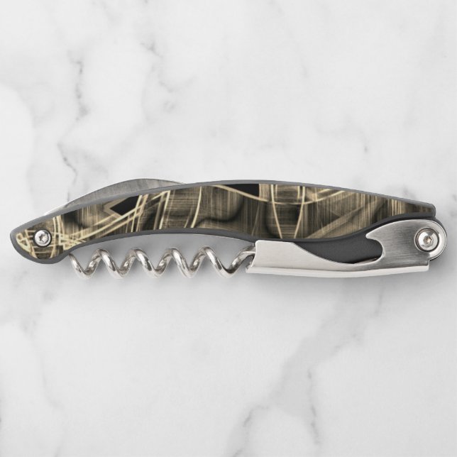 Tape-like curves, khaki or beige lines in relief corkscrew (Back)