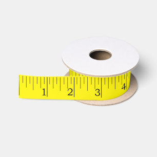 Tape Measure Imperial Inches Ruler Yellow Ribbon Satin Ribbon