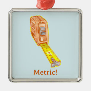 Tape measure metric system measuring tape metal tree decoration