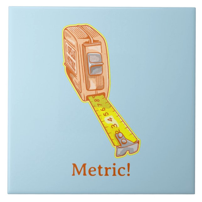 Tape measure metric system measuring tape tile (Front)