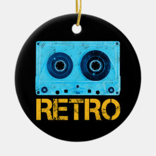 Tape Retro Look For Vintage Cassette 80s Party Ceramic Tree Decoration