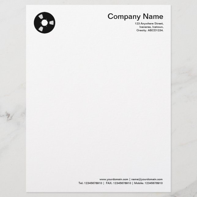Tape Spool - Black Letterhead (Front)