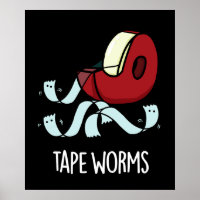 Tape Worms Funny Sticky Tape Puns Dark BG