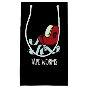 Tape Worms Funny Sticky Tape Puns Dark BG Small Gift Bag