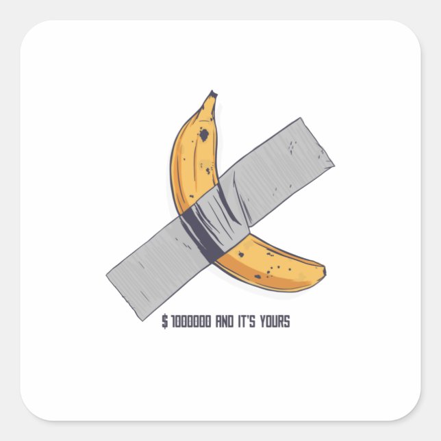 Taped Banana Art Square Sticker (Front)