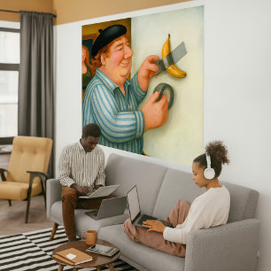Taped Banana - Large Wrapped Canvas Art Print
