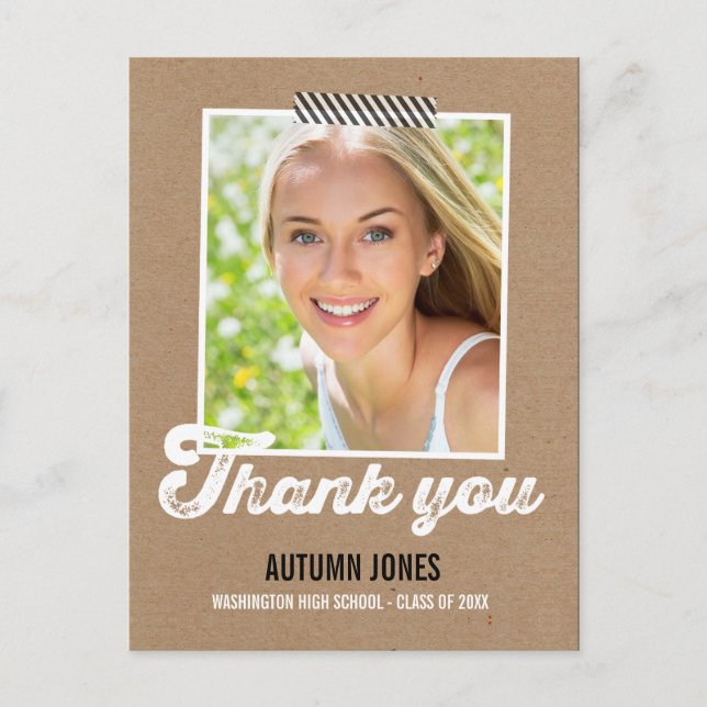 Taped Graduation Thank You Card (Front)