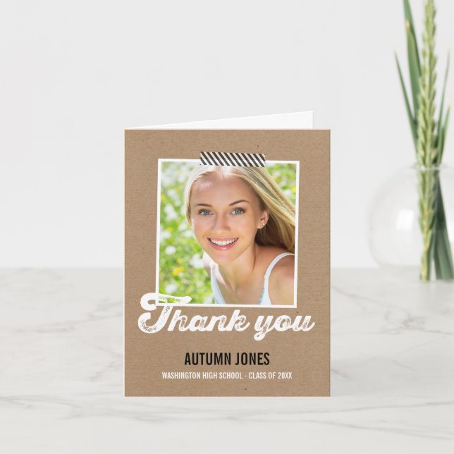 Taped Graduation Thank You Card (Front)