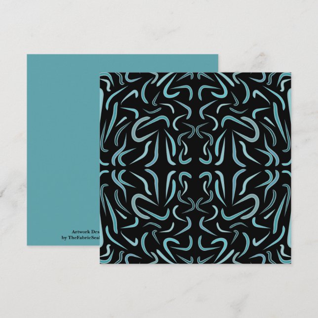 Tapered Outline Shapes Filled With Aquatic Colors Card (Front/Back)